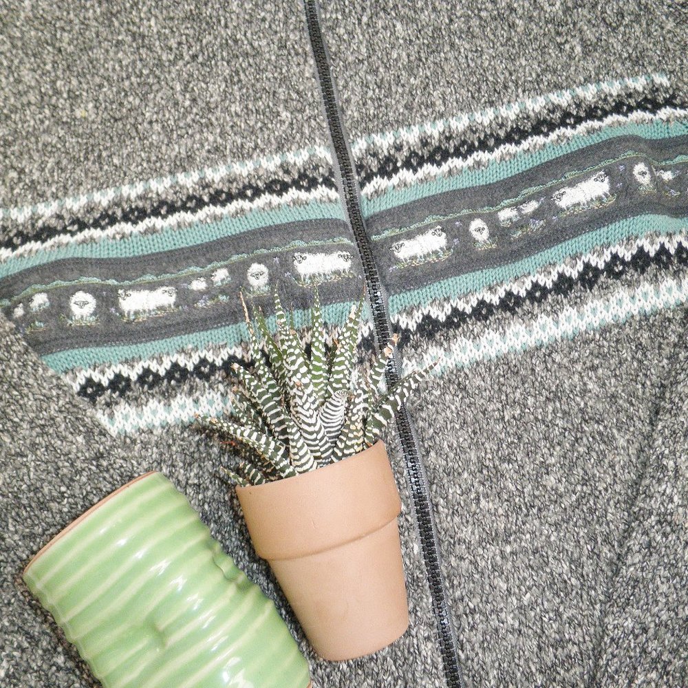 Woolrich Sheep Cottage Core Zip Cardigan Sweater - Picture 3 of 4